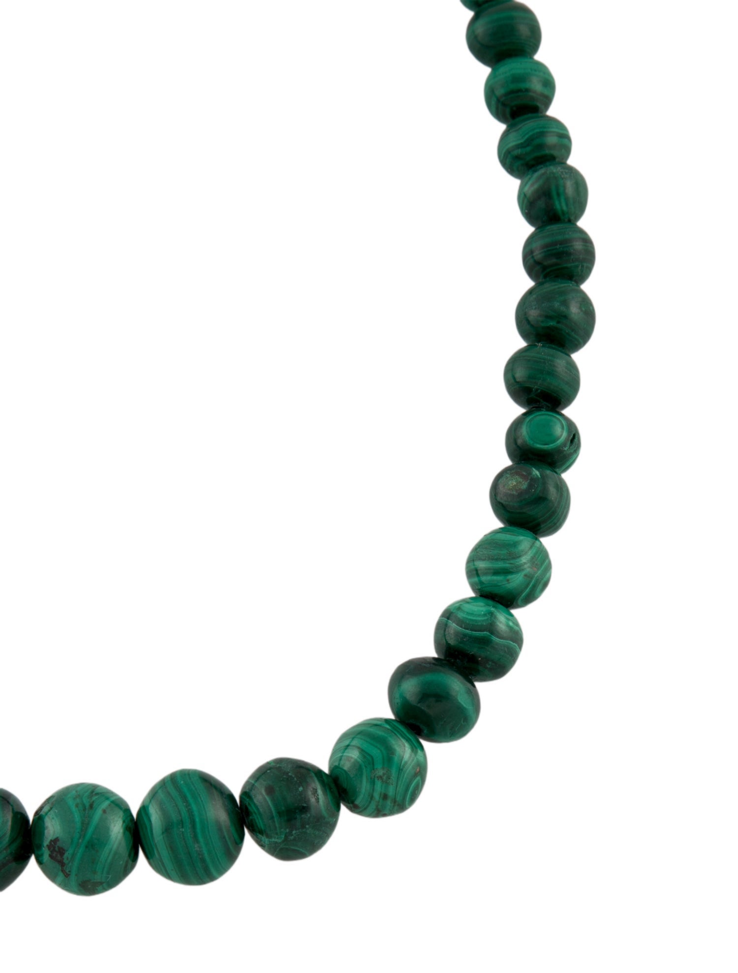 Necklace 14K Malachite Bead Collar