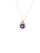 Necklace 18K 4.56ct Tanzanite & Diamond Pendant Necklace