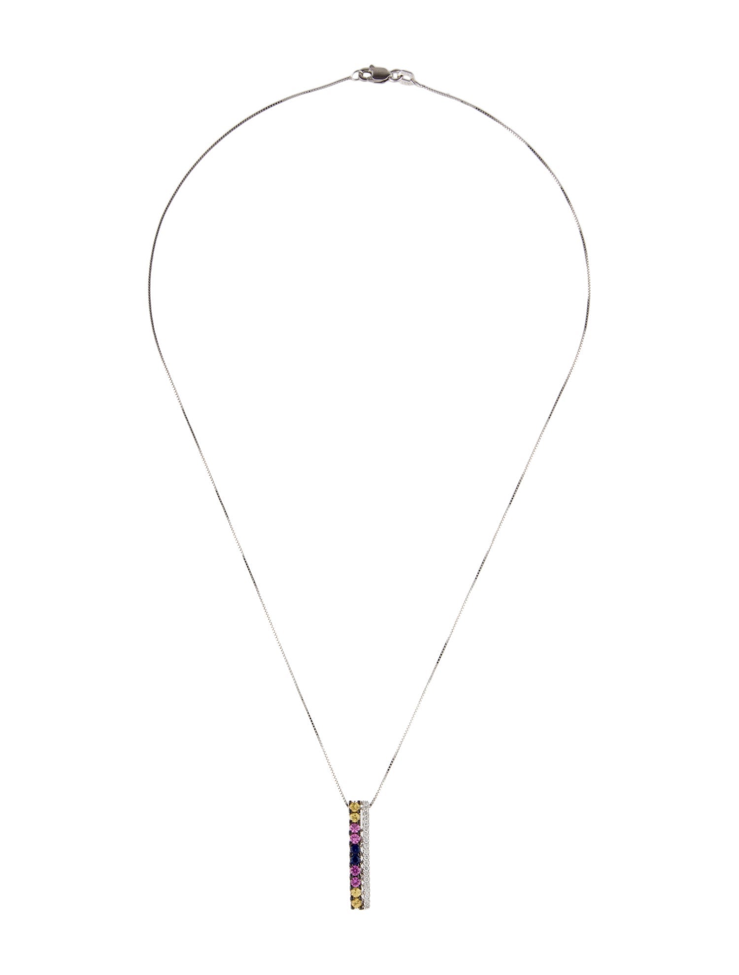 Necklace 14K Sapphire & Diamond Pendant Necklace