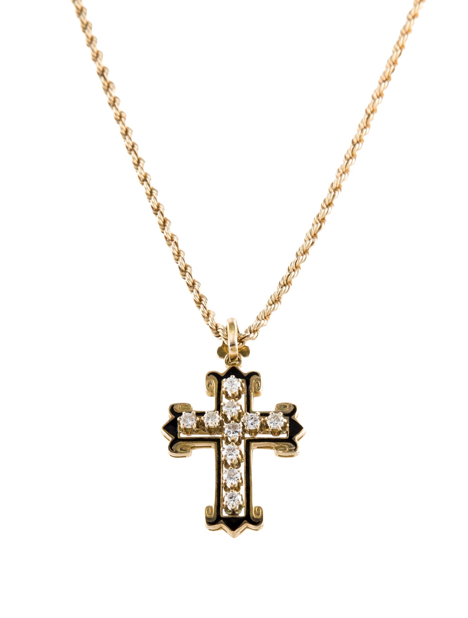 Necklace 14K Diamond Cross Pendant Necklace
