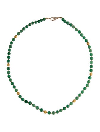 Necklace 14K Dyed Quartzite Bead Strand Necklace