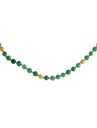 Necklace 14K Dyed Quartzite Bead Strand Necklace