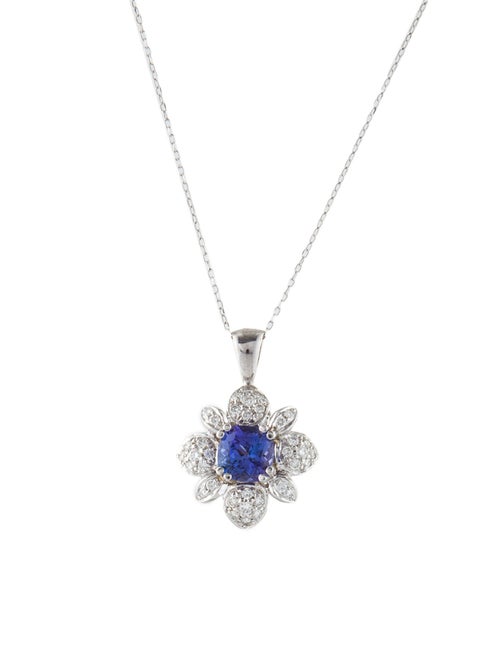 Necklace 14K 2.28ct Tanzanite & Diamond Pendant Necklace