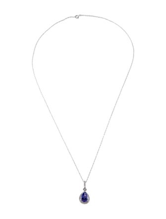 Necklace 14K Tanzanite & Diamond Pendant Necklace