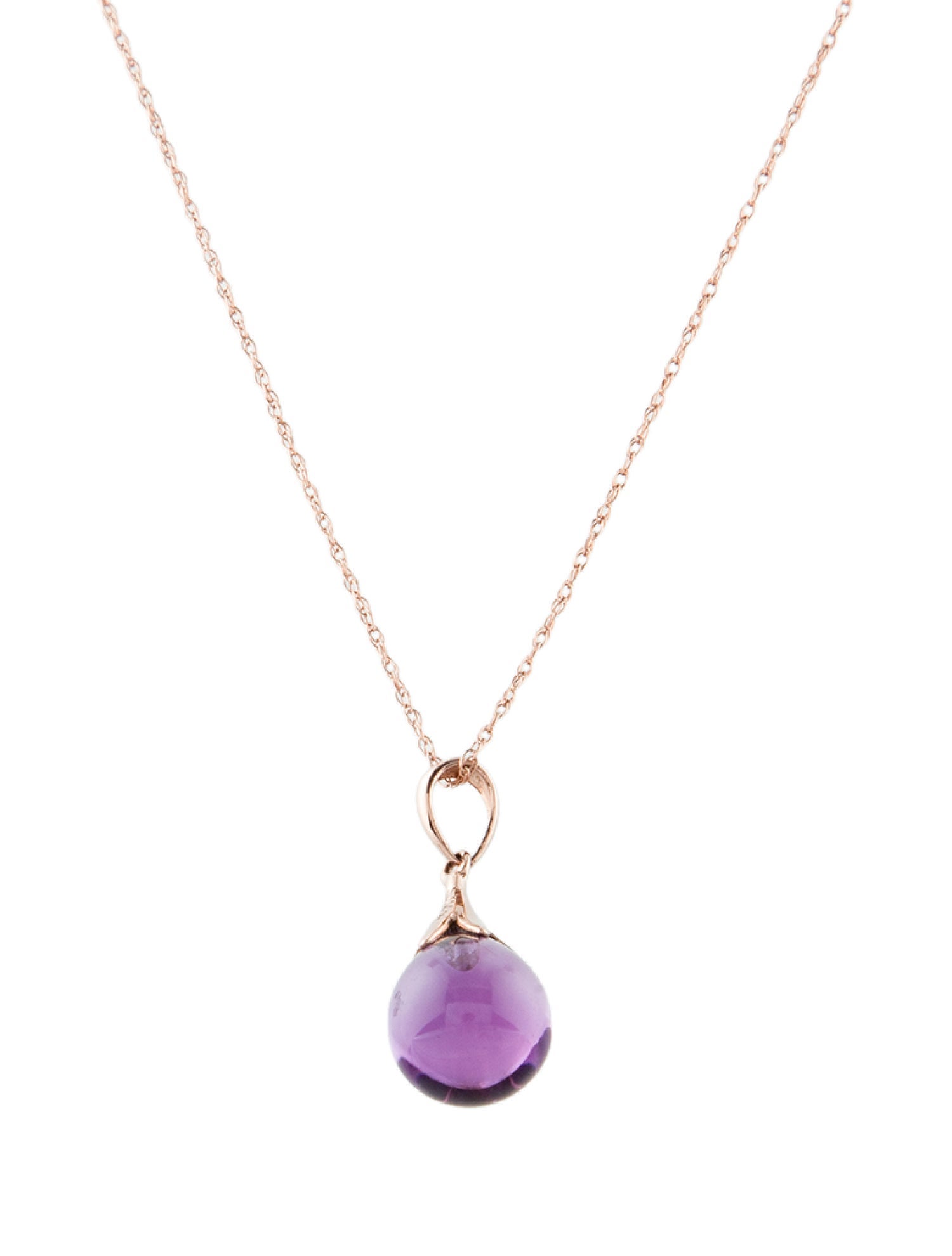 Necklace 14K Amethyst Pendant Necklace
