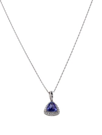 Necklace 14K 1.27ctw Tanzanite & Diamond Pendant Necklace