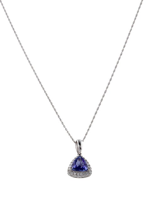 Necklace 14K 1.27ctw Tanzanite & Diamond Pendant Necklace