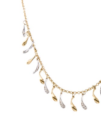 Necklace 14K Diamond Feather Station Necklace