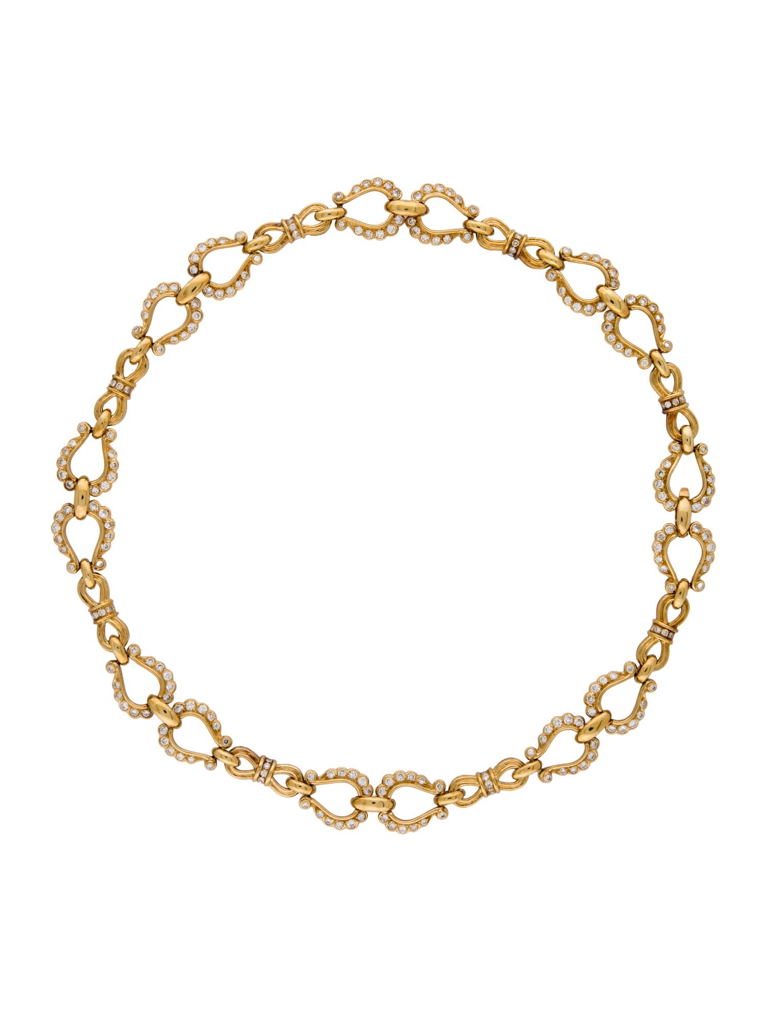 Necklace 18K 5.60ctw Diamond Horseshoe Link Collar Necklace