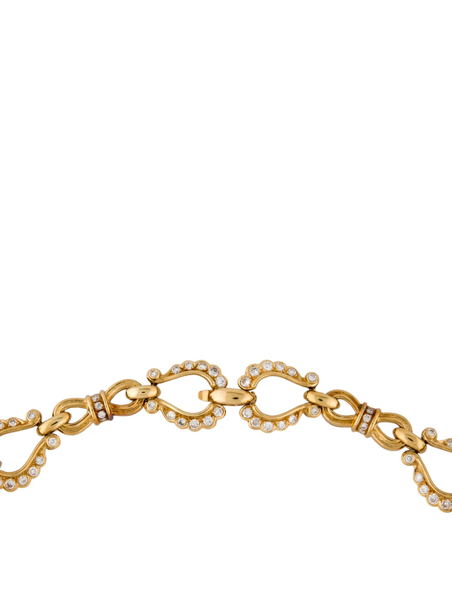 Necklace 18K 5.60ctw Diamond Horseshoe Link Collar Necklace