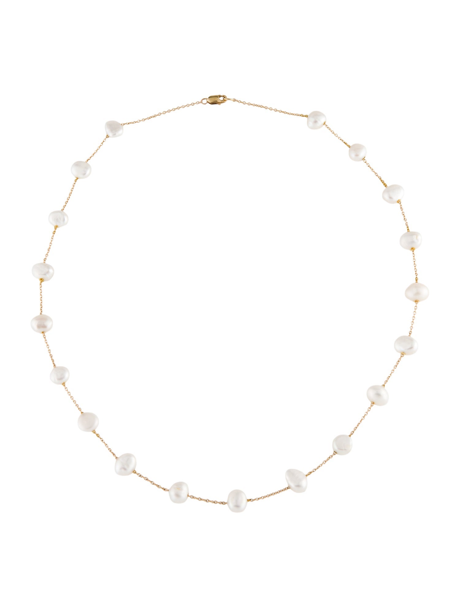 Necklace 14K Pearl Station Necklace