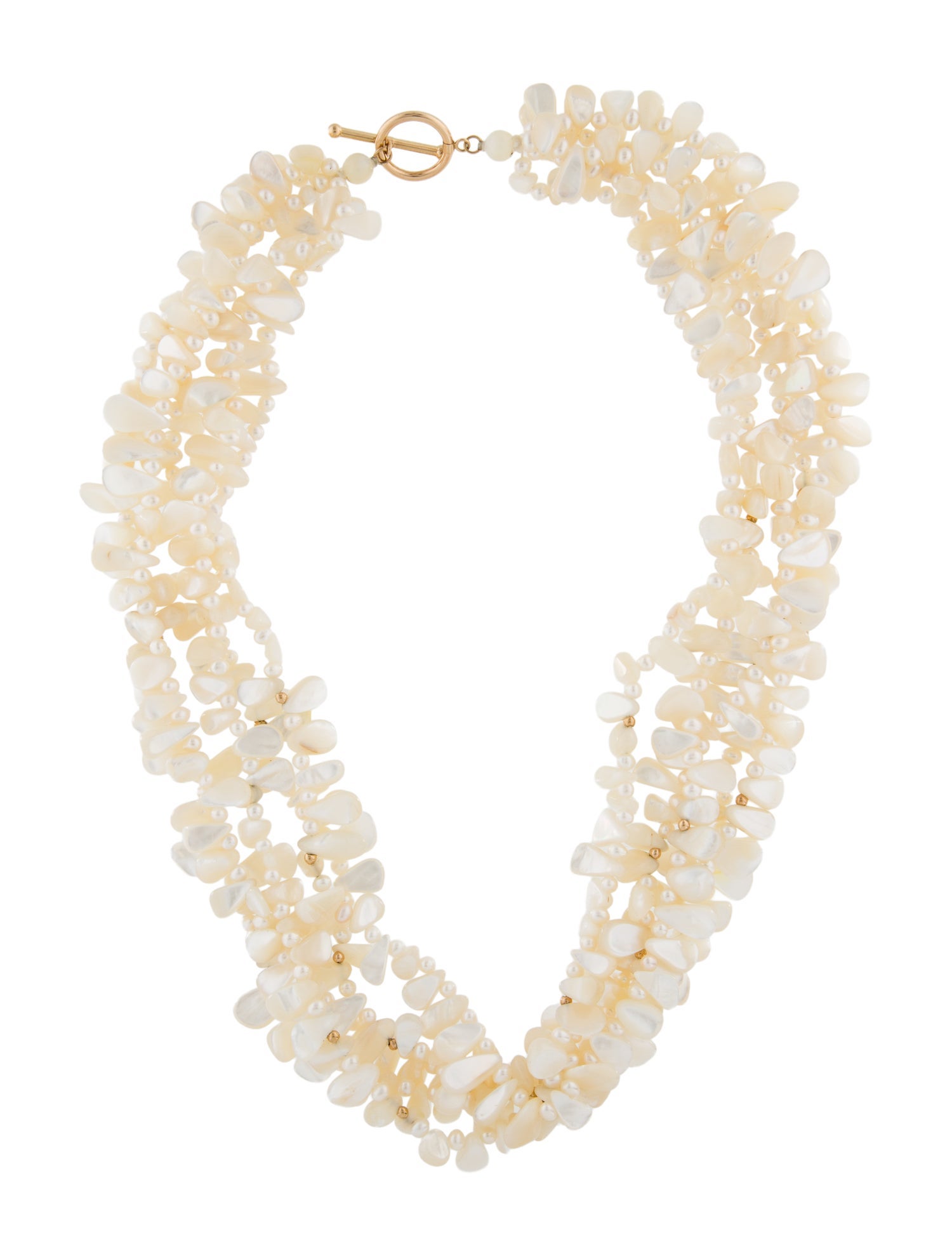 Necklace 14K Cultured Pearl & Mother of Pearl Multistrand