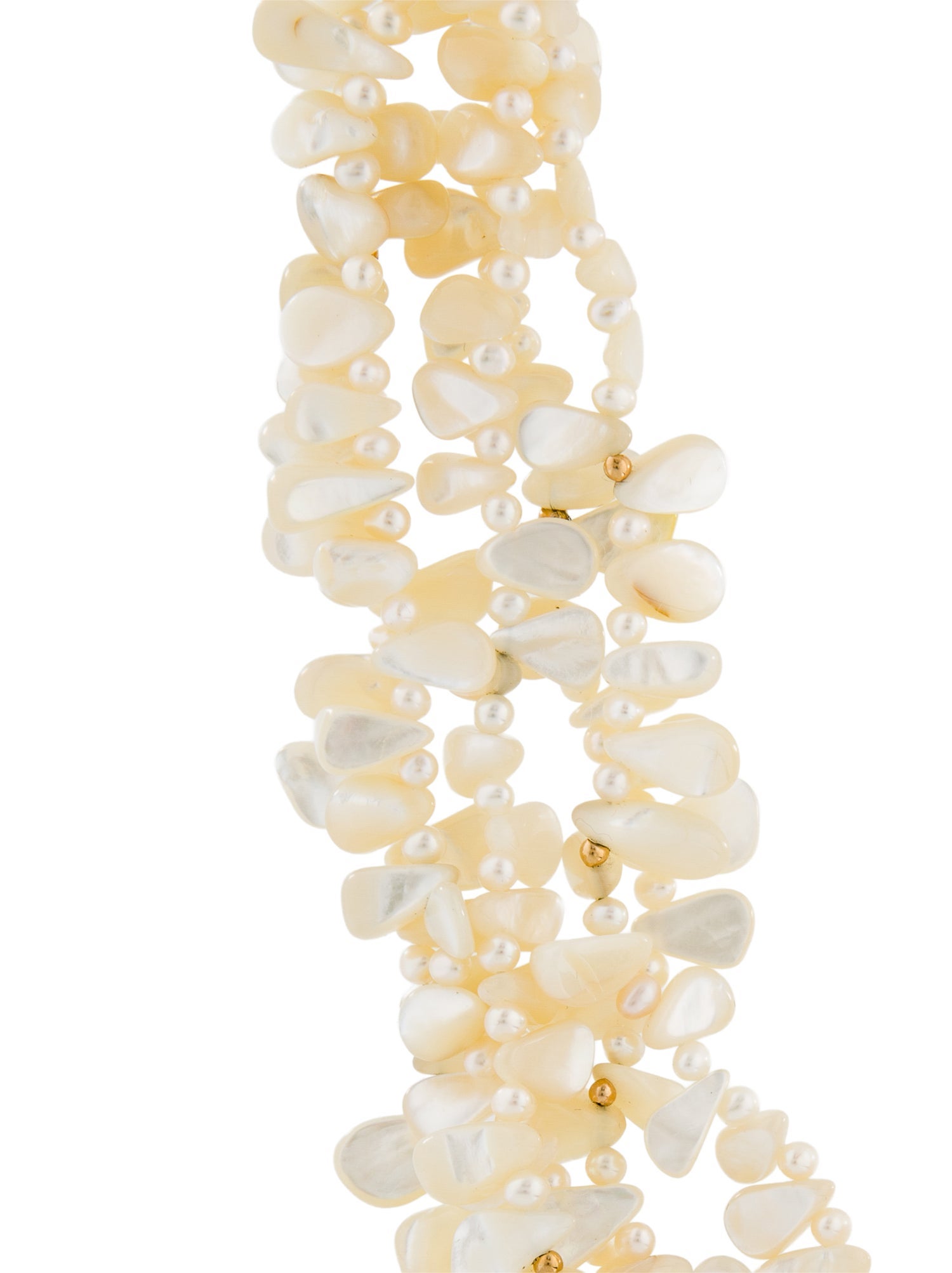 Necklace 14K Cultured Pearl & Mother of Pearl Multistrand