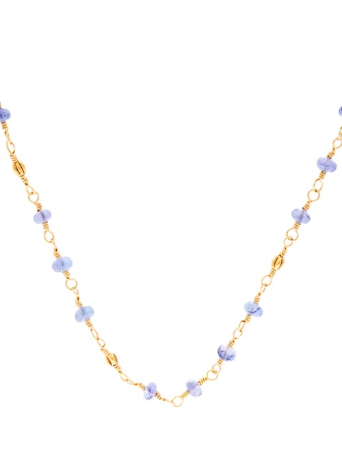 Necklace 22K Tanzanite Bead Strand Necklace