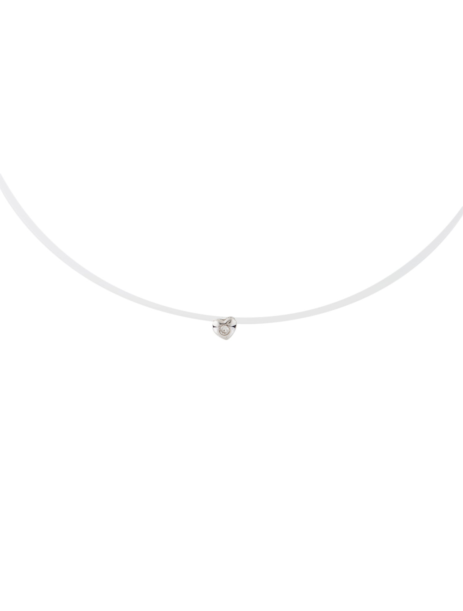 Necklace 14K Diamond Heart Floating