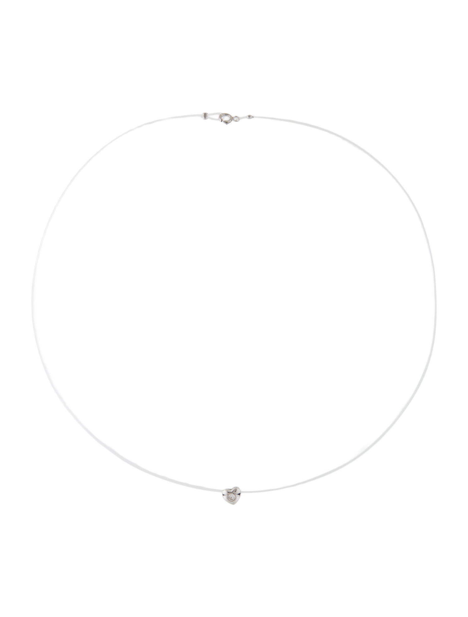 Necklace 14K Diamond Heart Floating