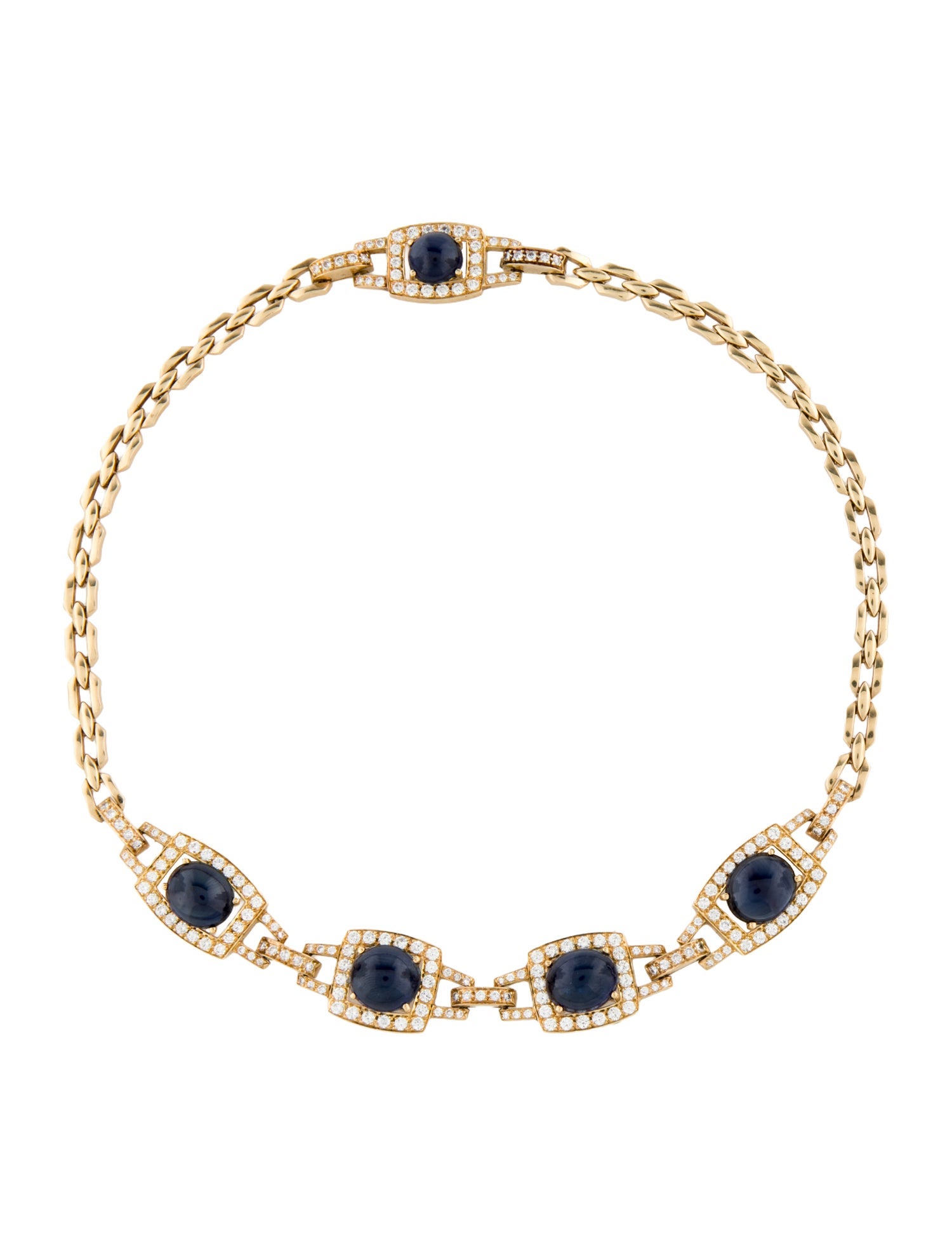 Necklace 18K 36.33ctw Sapphire & Diamond Collar