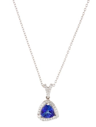 Necklace 1.84ct Tanzanite & Diamond Pendant Necklace