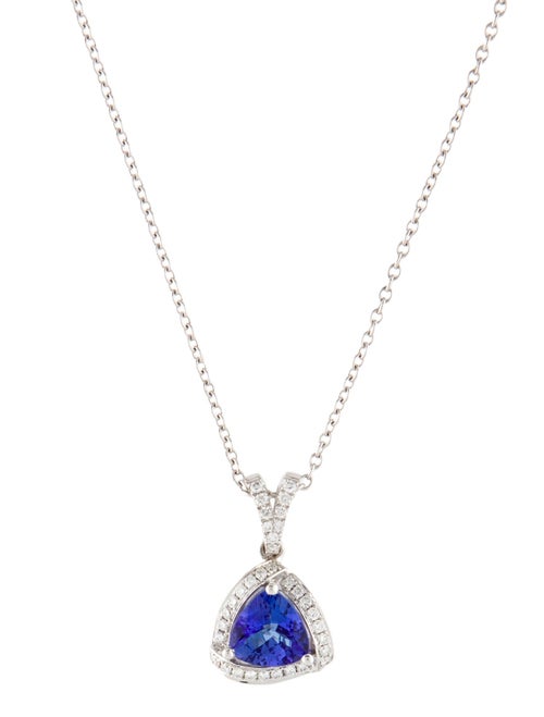 Necklace 1.84ct Tanzanite & Diamond Pendant Necklace
