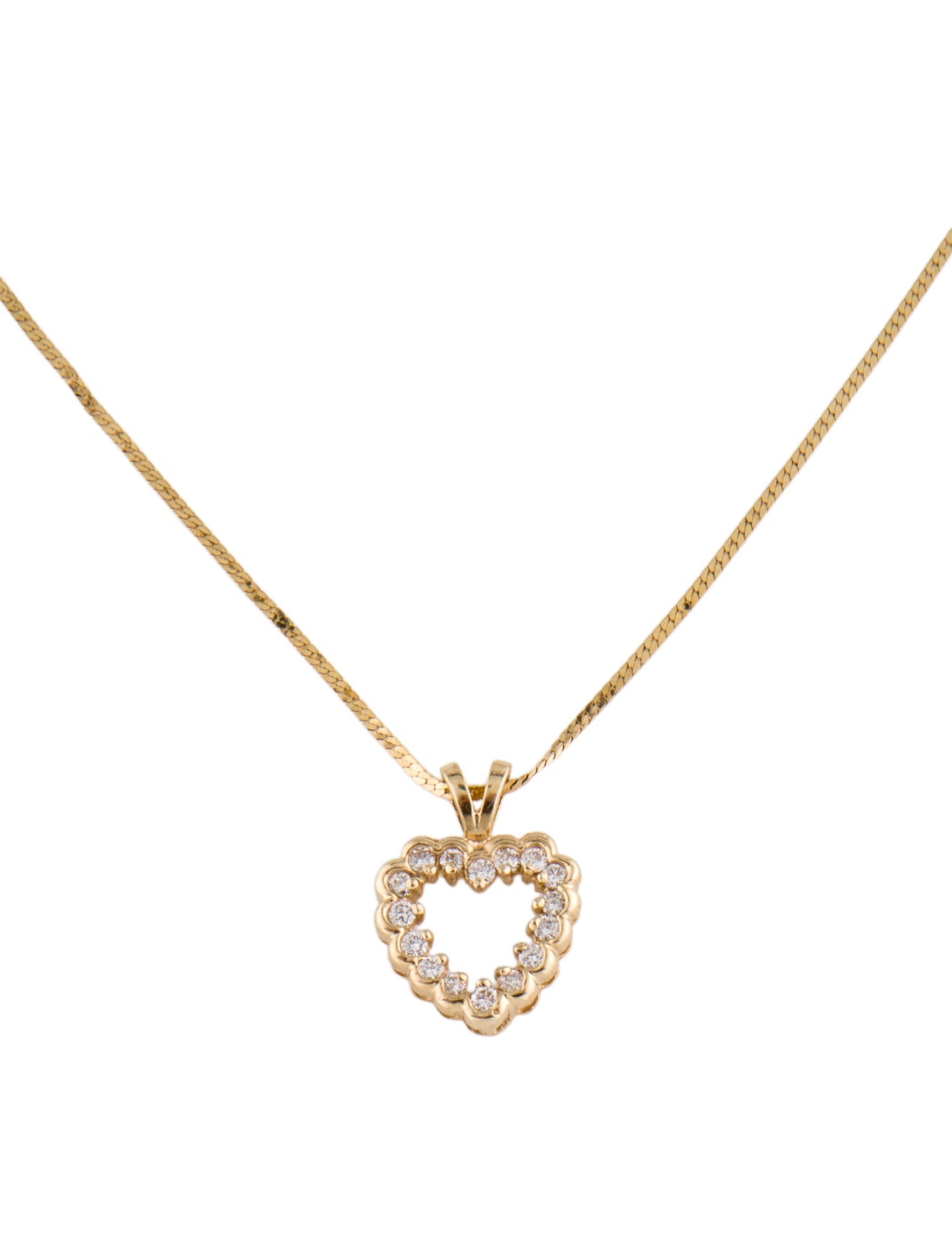 Necklace 14K Diamond Heart Pendant Necklace