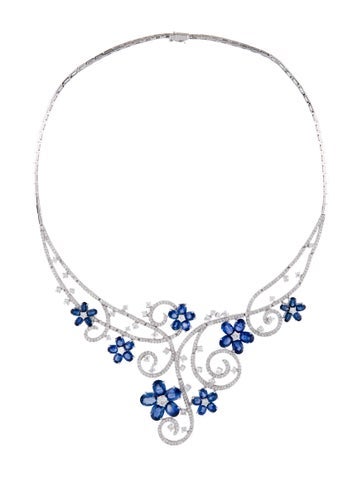 Necklace Choker 18K Sapphire & Diamond Statement