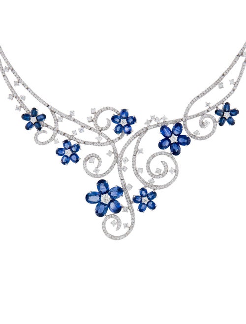 Necklace 18K Sapphire & Diamond Statement Necklace