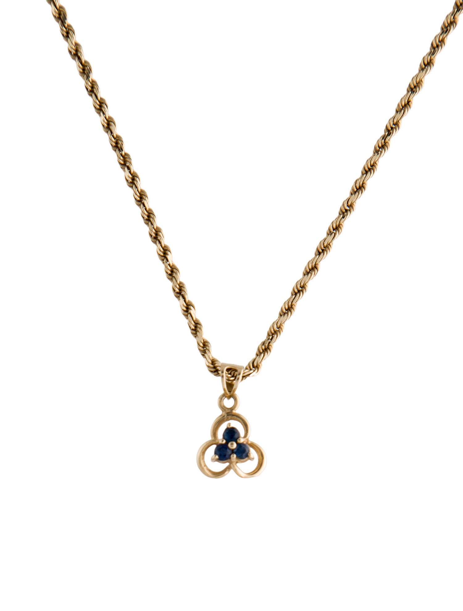 Necklace 14K Sapphire Pendant Necklace