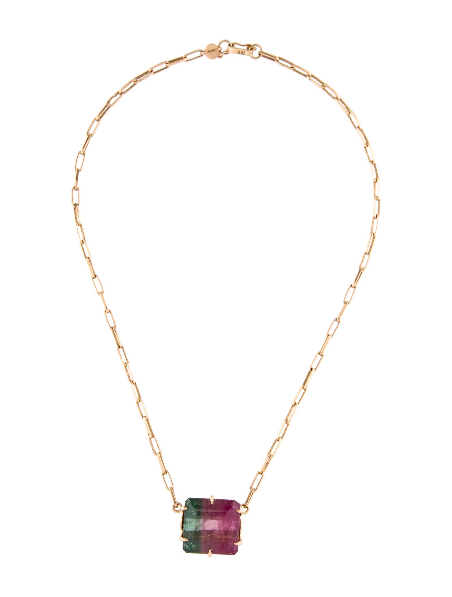 Necklace Dharma Jewelry 18K 29.79ct Parti-Colored Tourmaline Pendant