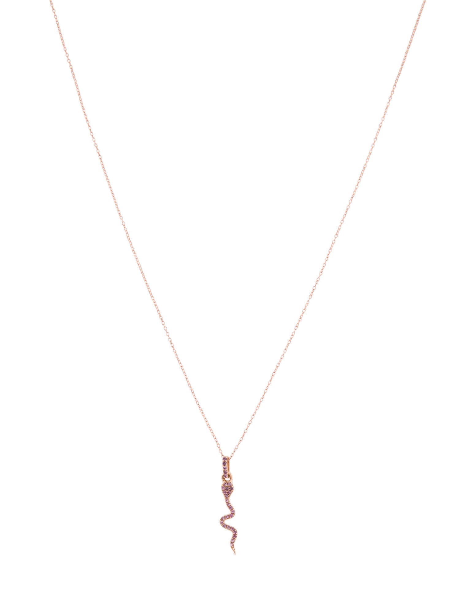 Necklace 14K Sapphire Snake Pendant Necklace