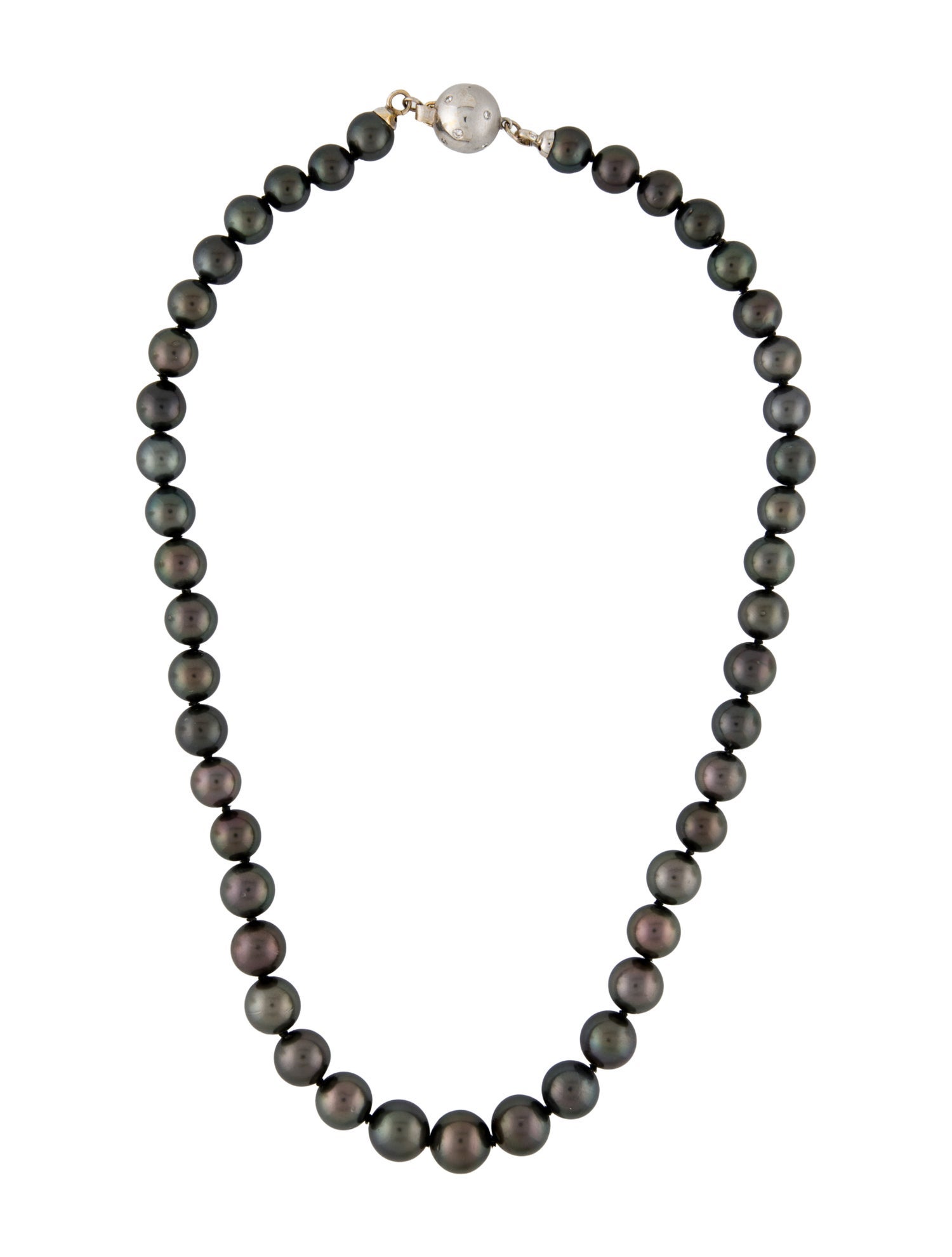 Necklace 14K Cultured Pearl & Diamond Graduated