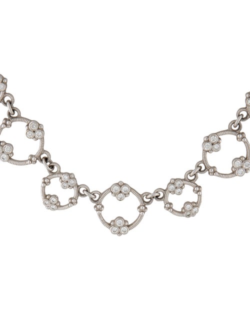 Necklace 18K 3.09ctw Diamond Textured Circles Link