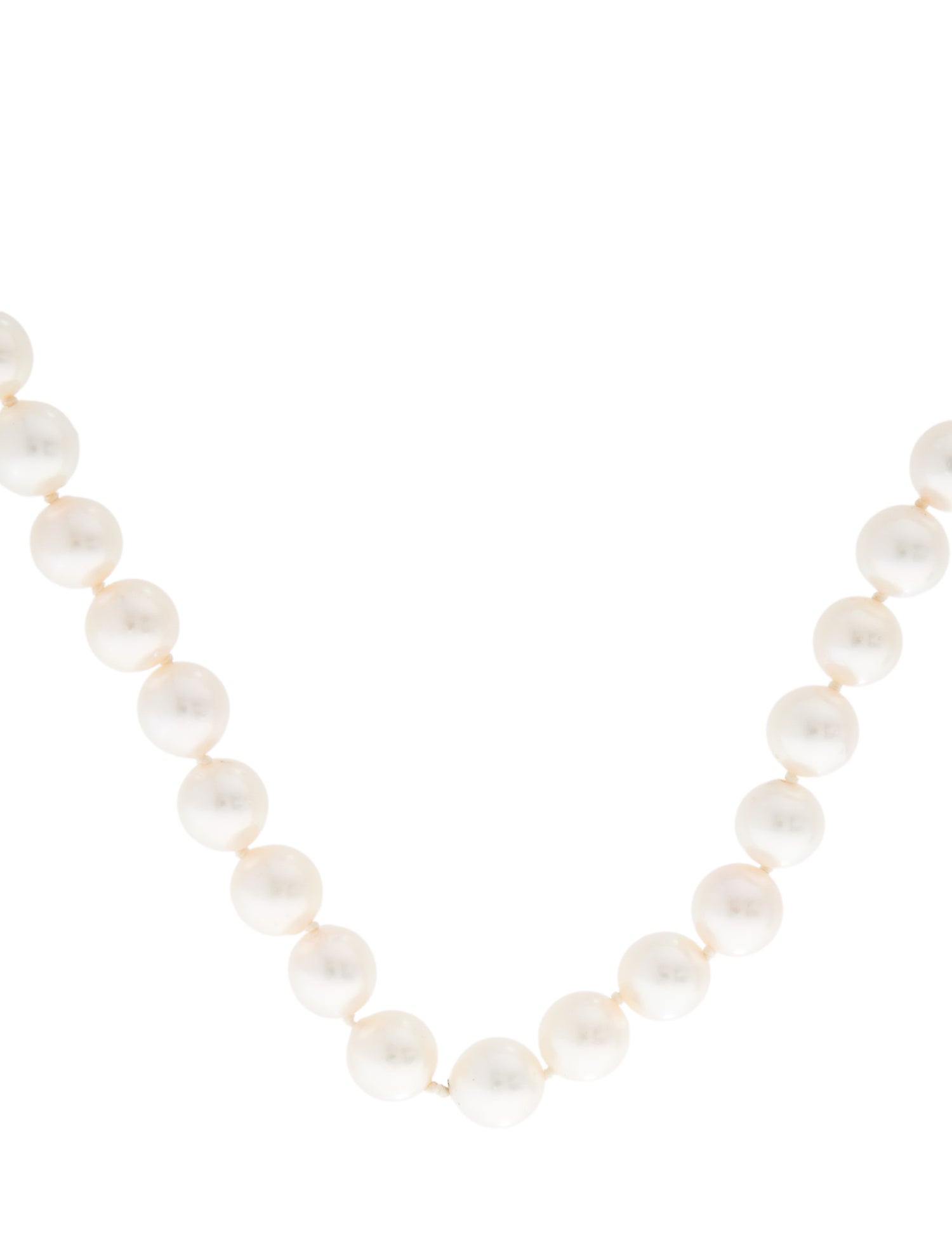 Necklace 18K Pearl & Diamond Bead Strand Necklace