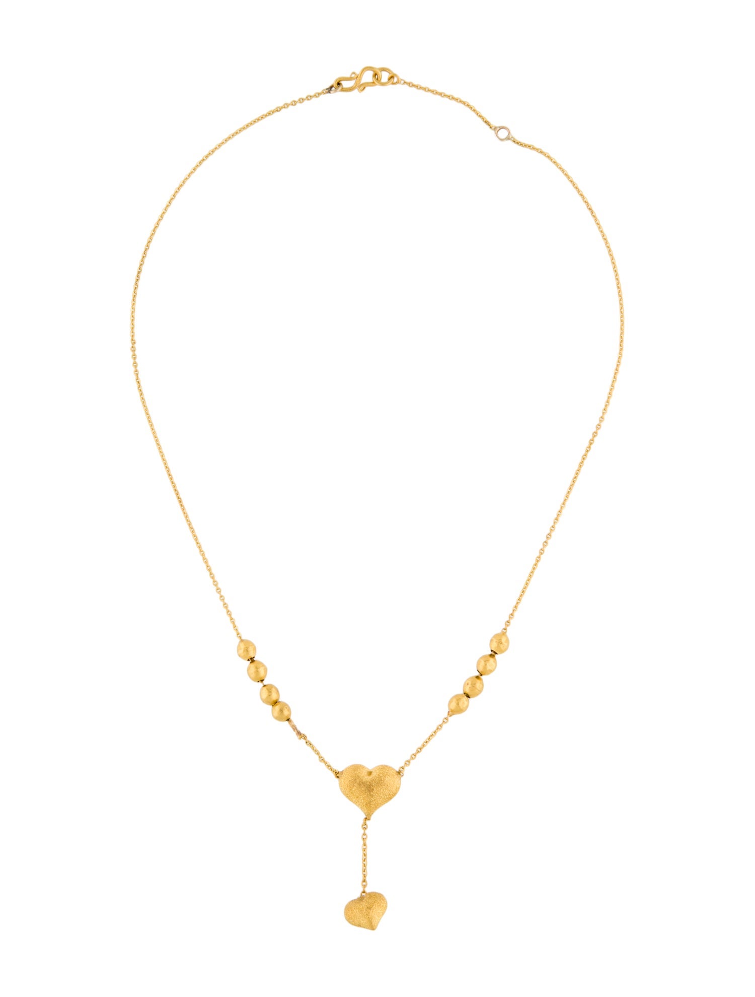 Necklace 22K Sandblast Heart Lavalier Necklace