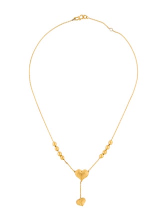 Necklace 22K Sandblast Heart Lavalier Necklace