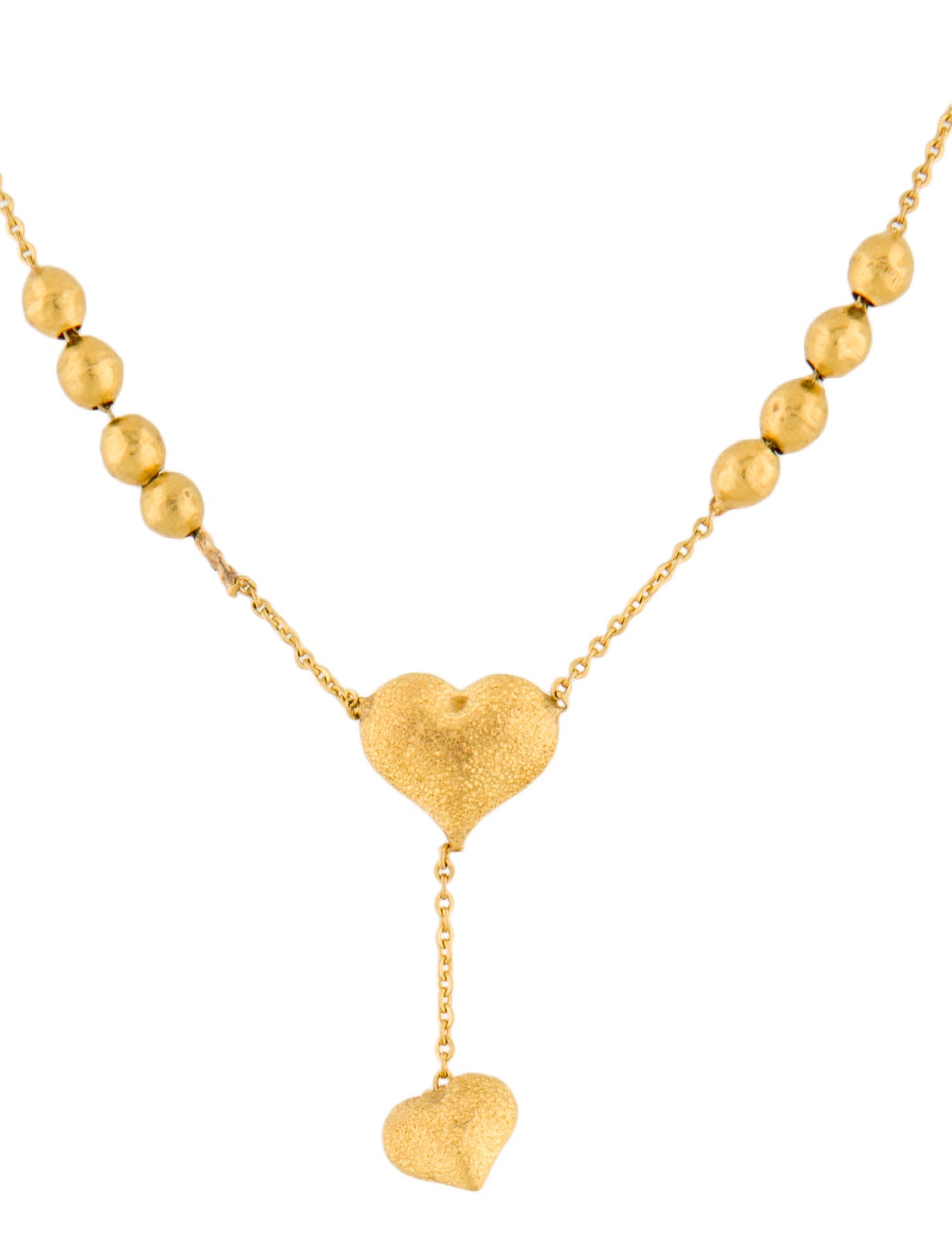 Necklace 22K Sandblast Heart Lavalier Necklace