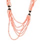 Necklace 14K Coral Multi-Strand Beaded Chain Necklace