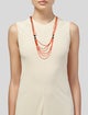 Necklace 14K Coral Multi-Strand Beaded Chain Necklace