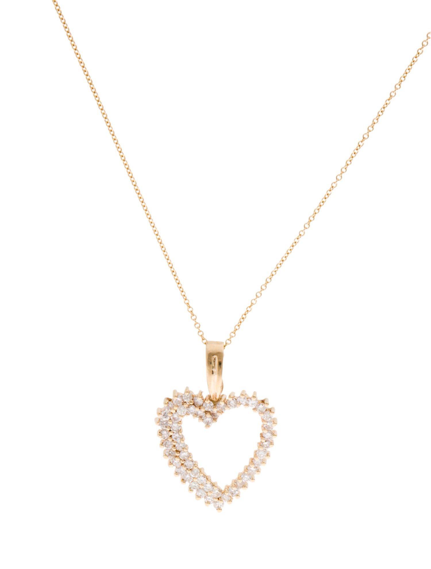 Necklace 1.68ctw Diamond Heart Pendant Necklace