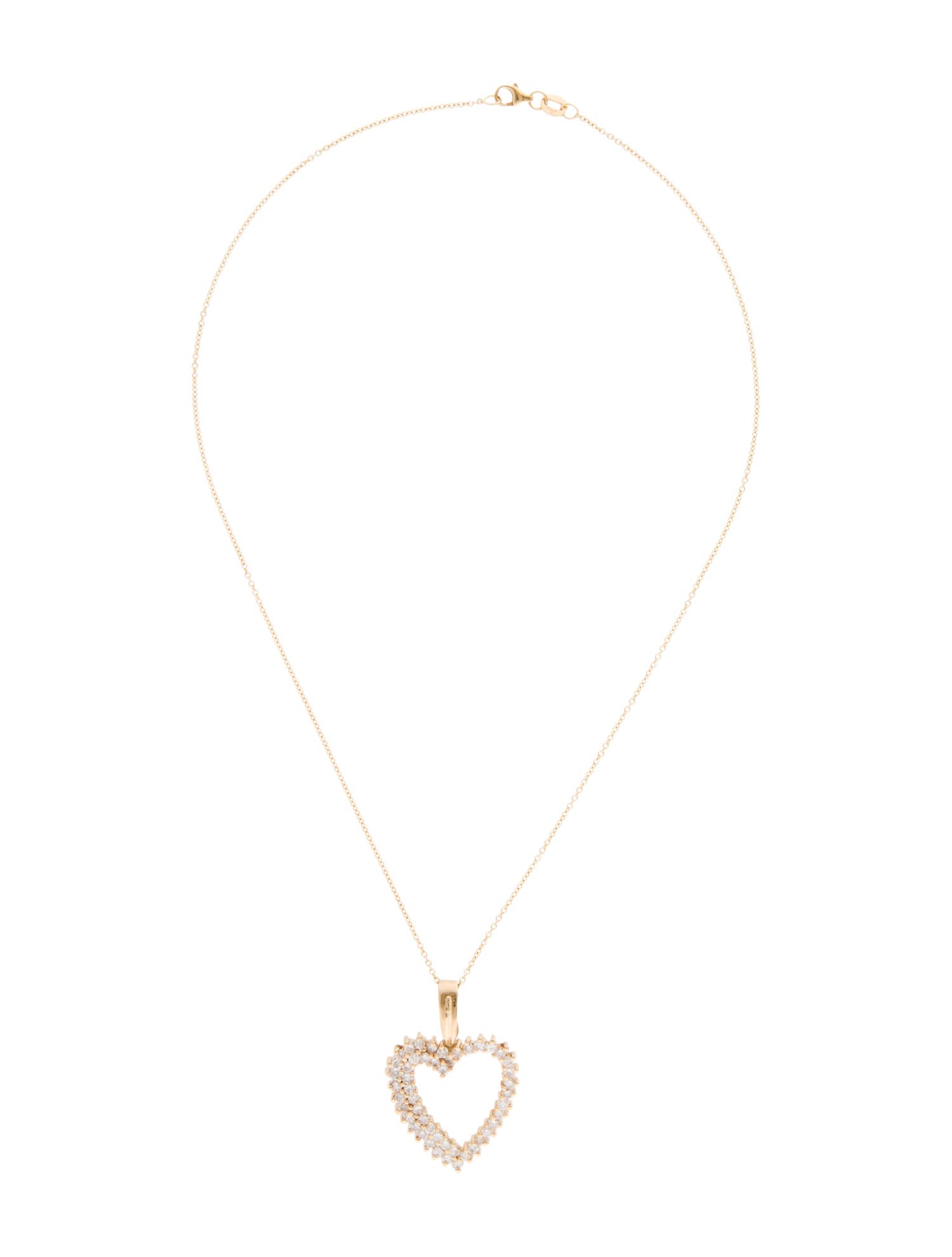 Necklace 1.68ctw Diamond Heart Pendant Necklace