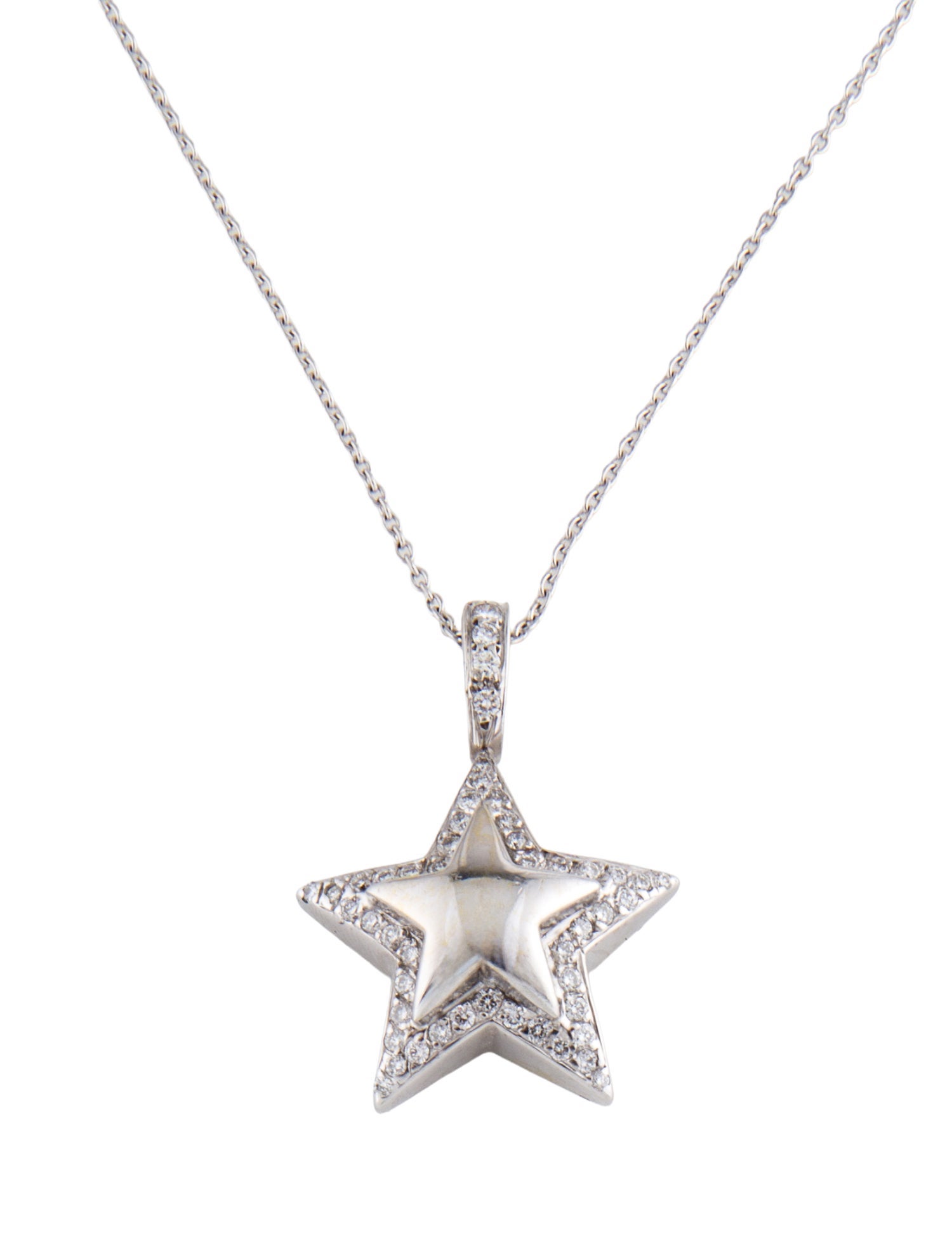 Necklace 18K Diamond Star Pendant Necklace