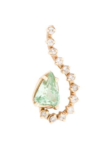 Necklace Pendant 14K 1.06ct Garnet & Diamond