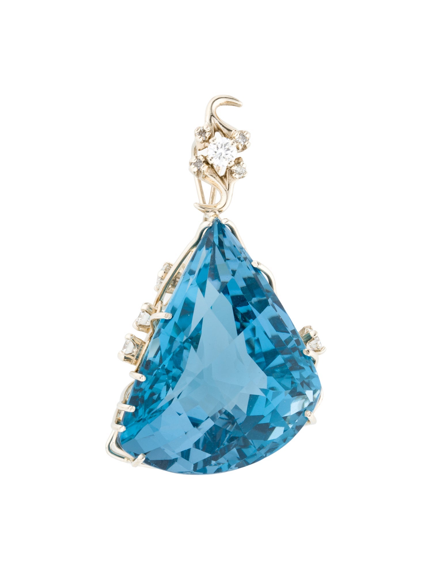 Necklace 14K Topaz & Diamond Pendant