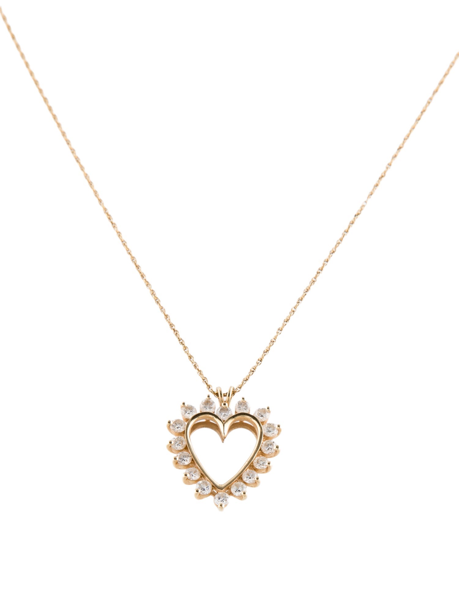 Necklace 14K Diamond Heart Pendant Necklace