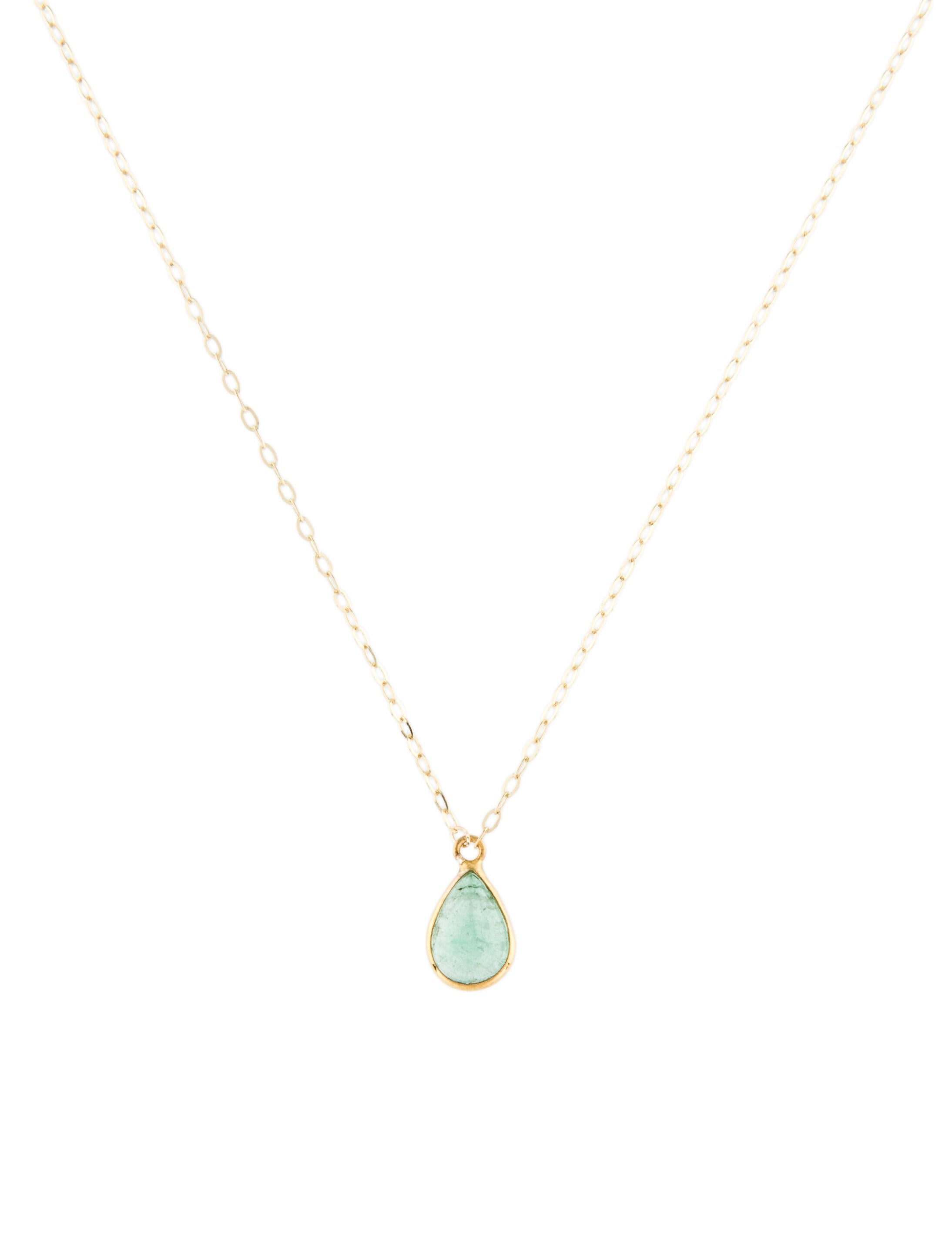 Necklace 18K Emerald Pendant Necklace