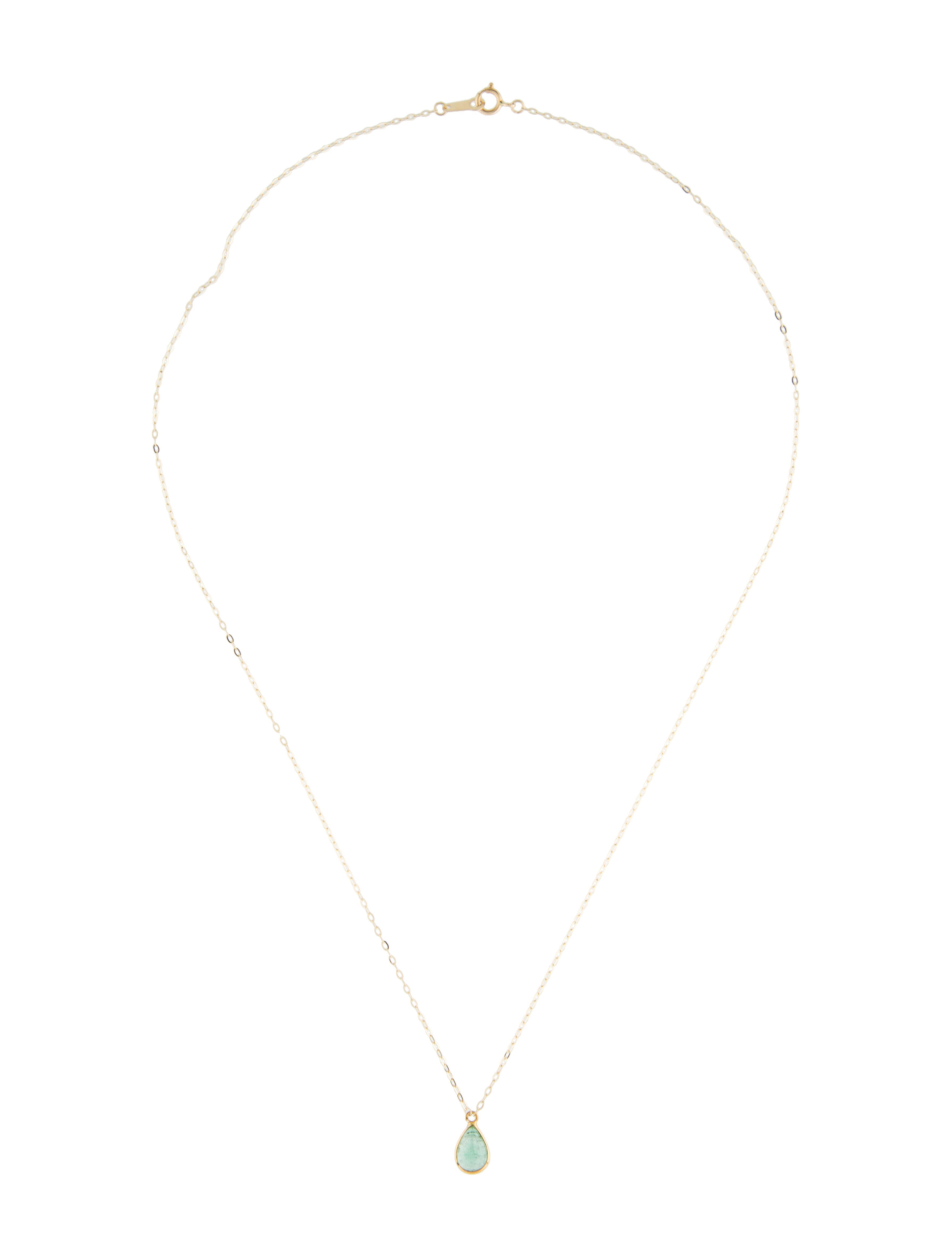 Necklace 18K Emerald Pendant Necklace