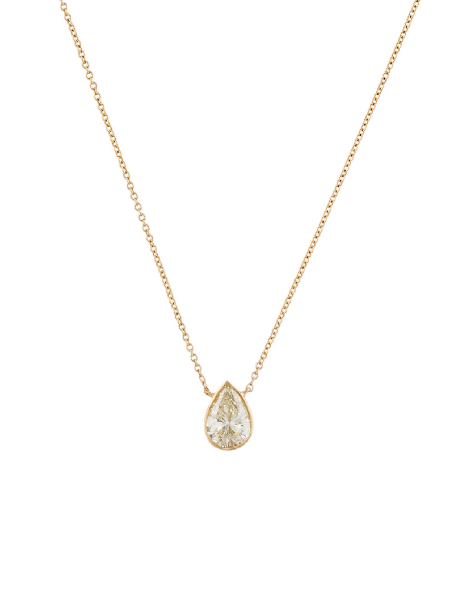 Necklace 14K 1.45ct Diamond Solitaire Pendant Necklace