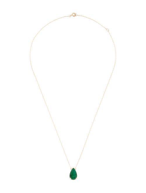 Necklace 18K Emerald Pendant Necklace