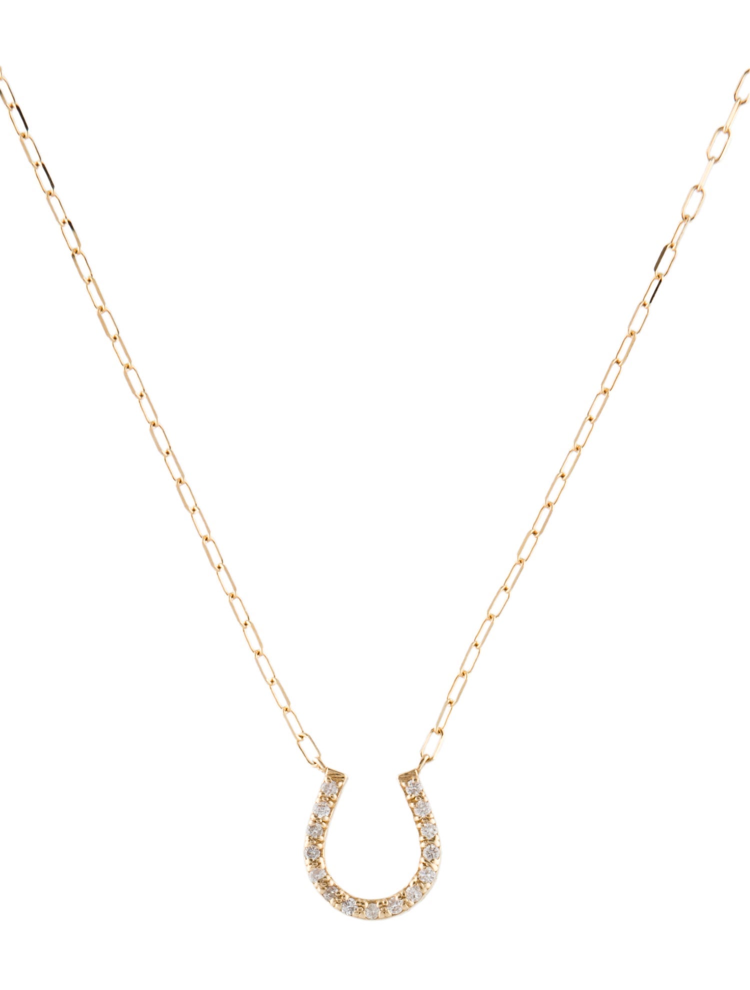 Necklace 14K Diamond Horseshoe Pendant Necklace