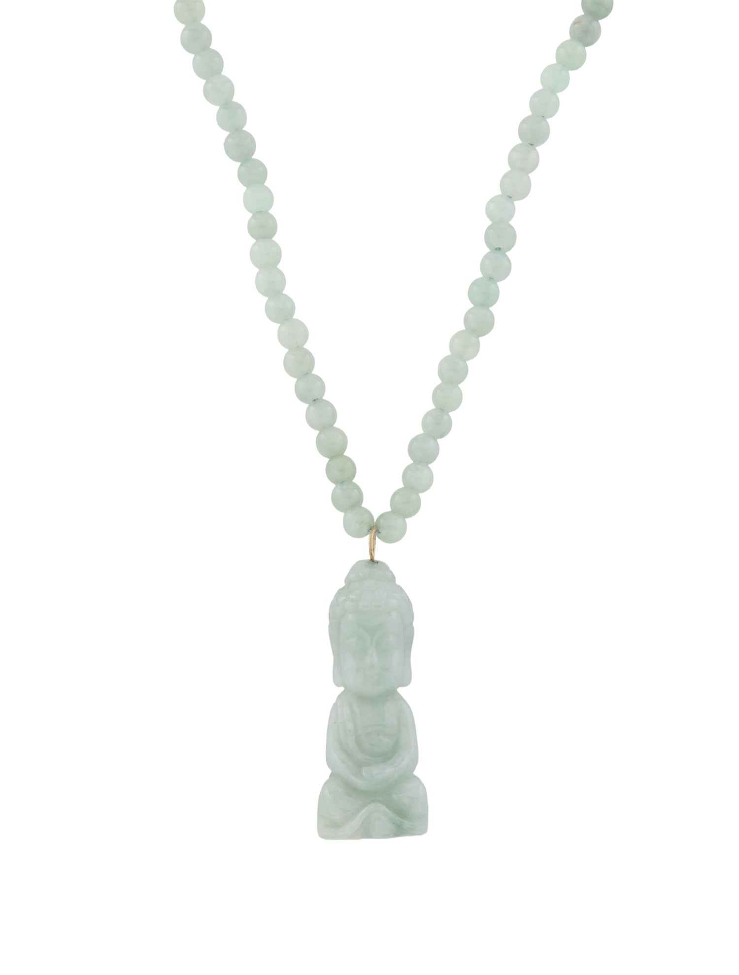 Necklace 14K Jadeite Bead Pendant Necklace