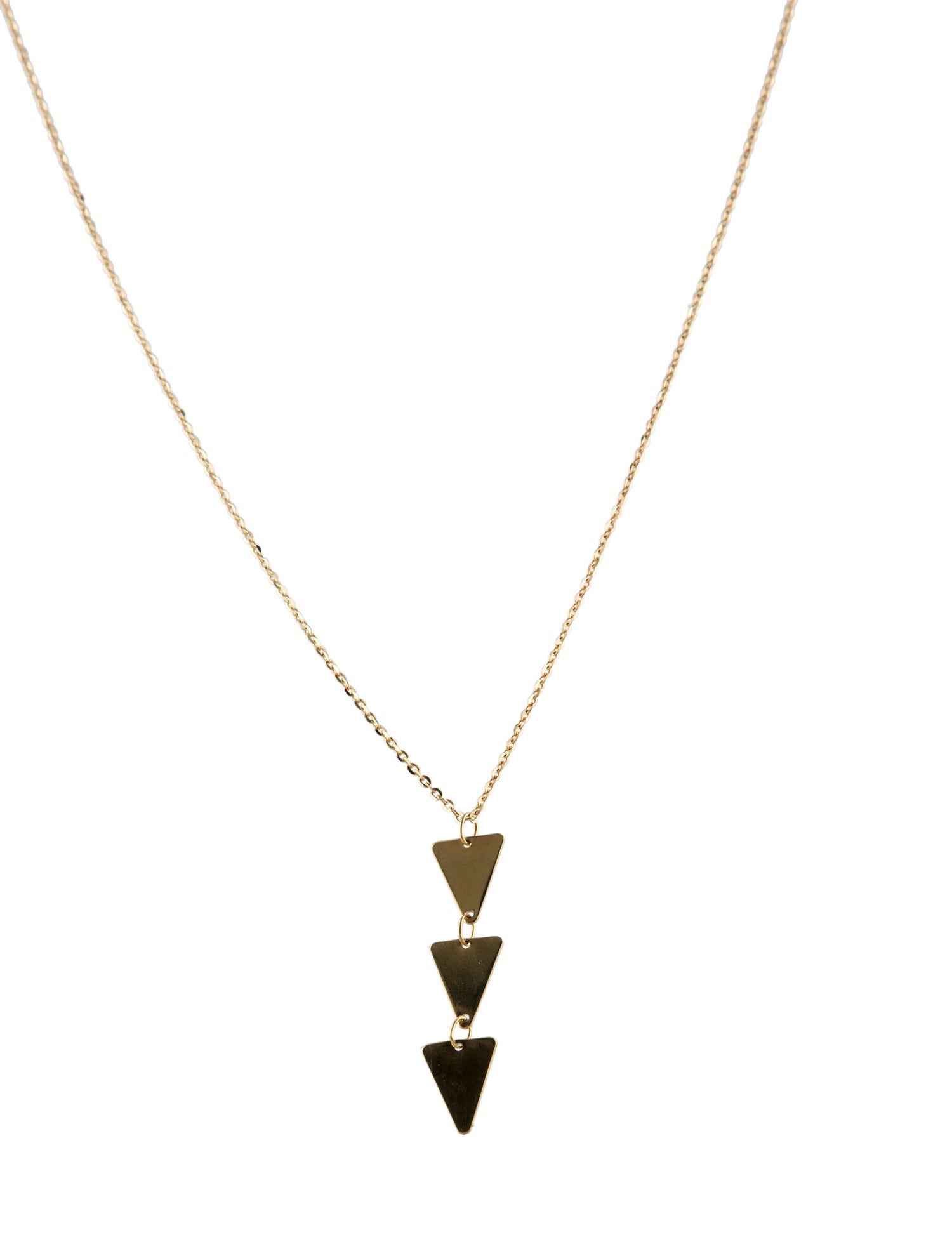Necklace 14K Triangle Drop Pendant